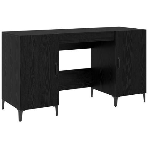 Scrivania Rovere Nero 140 x 50 x 75 cm Legno multistrato - Foto 1