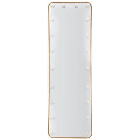 Specchio Da Terra Hollywood Rettangolare Con Cornice Oro E Luci Led 57x166 Cm - Foto 2