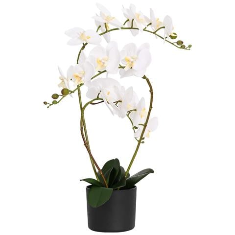 Pianta di Orchidea Artificiale con Vaso Bianco 45 x 15 x 65 cm - Foto 1