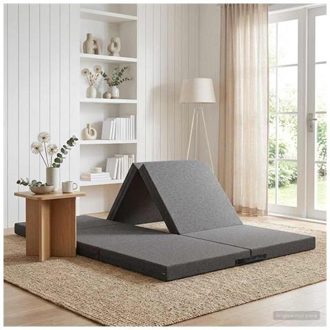 Divano Letto Pieghevole 140 x 67 x 45 cm Grigio Chiaro - Foto 2