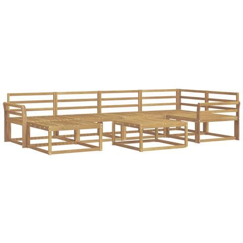 Set di divani da esterno 7 pcs Bianco Legno di Acacia Massello - Foto 1