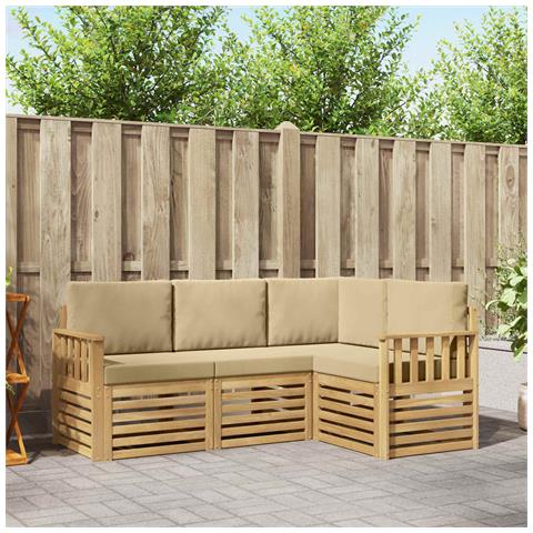 Set di divani da esterno 4 pcs Bianco e Beige - Foto 2