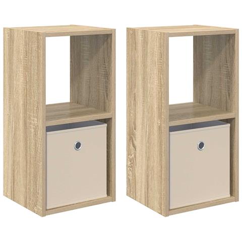 Comodino con cassetto 2 pcs Rovere Sonoma 30,5 x 27 x 59,5 cm - Foto 1