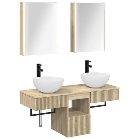 Set di Armadi da Bagno 5 pcs Rovere Sonoma 43 x 11,5 x 60,5 cm - Foto 1