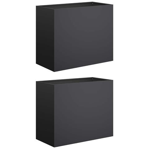 Vaso da giardino 2 pz Nero 60 x 30 x 40 cm - Foto 1