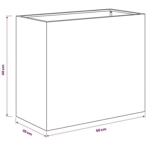 Vaso da giardino 2 pz Nero 60 x 30 x 40 cm - Foto 8