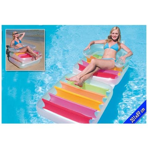 Materassino Gonfiabile Pieghevole a Poltrona Colorato 201x89 cm - Foto 2