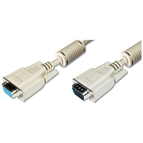 Cavo Vga Monitor 15 Poli Doppia Schermatura Ul 2919 Maschio / Femmina Mt. 3 Con Filtro Di Ferrite Antidusturbo - Foto 1