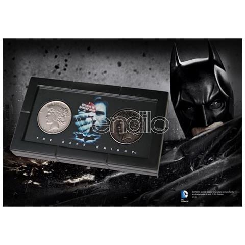 Il Cavaliere Oscuro Batman The Dark Knight Replica Harvey Dent E Two Face Coins - Foto 3