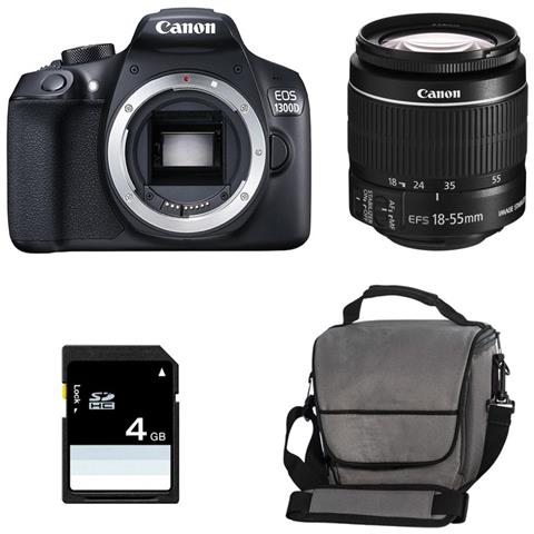 EOS 1300D Kit EF-S 18-55 IS II Sensore CMOS 18 Mpx Display 3" Filmati Full HD Wi-Fi NFC + Borsa + Scheda SD 4GB - Foto 4