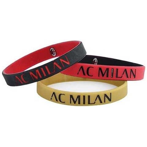 Milan Tris Braccialetti In Silicone Con Logo A. c. Milan - Prodotto Ufficiale - Foto 1