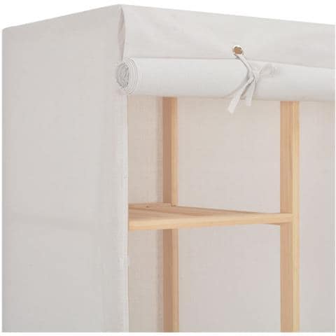 Armadio Bianco 135x40x170 Cm In Tessuto - Foto 7