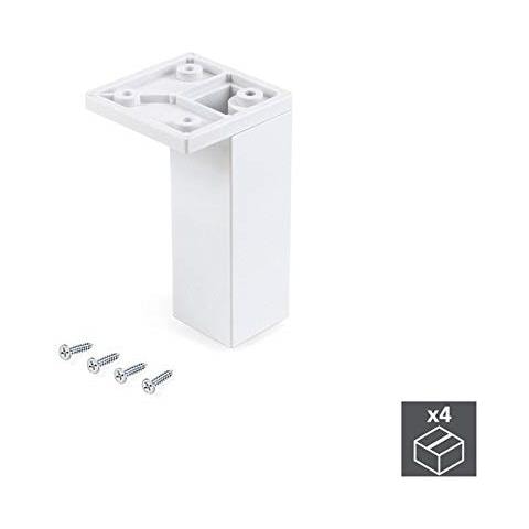 Gambe Per Mobili, Piedi Per Mobile In Plastica, Set Di Piedini Con Viti Di Fissaggio, Dicersi Modelli (h 100mm Di Angolo (set Di 4 Pz), Bianco) - Foto 1