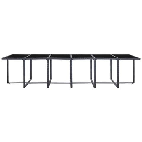 Set Da Pranzo Da Giardino 17 Pz Con Cuscini In Polyrattan Nero - Foto 10