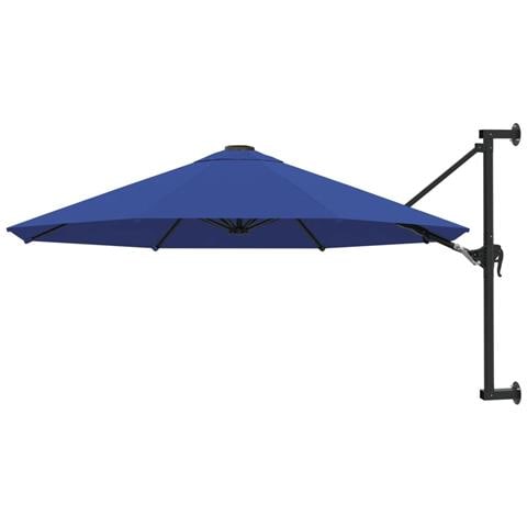 Ombrellone a Muro con Palo in Metallo 300 cm Blu - Foto 1