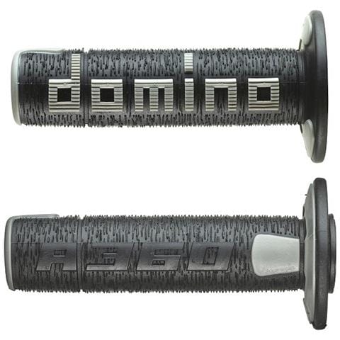Coppia Manopole In Gomma Scritta Grande Modello A360 In Gomma Bicolore Nero / Grigio Per Moto Off Road Cross / Enduro Lunghezza: 120 Mm Codice Prodotto A36041c4052a7-0 - Foto 1