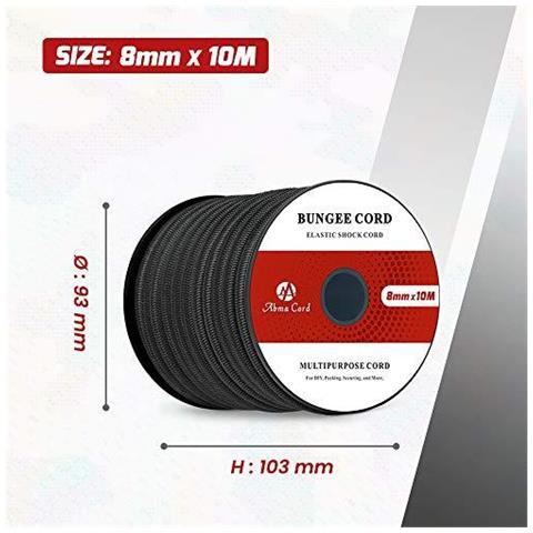 Elastic Bungee Cord 100 Cord Stretch Shock Per Il Bungee Cinghie Merci Nets Elementi Protezione Crafting Progetti (1 Pc) - Foto 2