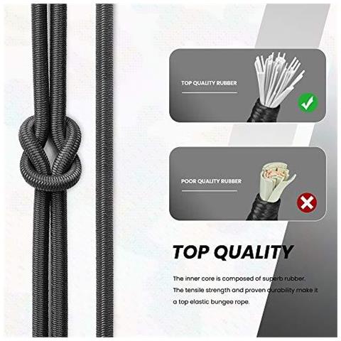 Elastic Bungee Cord 100 Cord Stretch Shock Per Il Bungee Cinghie Merci Nets Elementi Protezione Crafting Progetti (1 Pc) - Foto 4