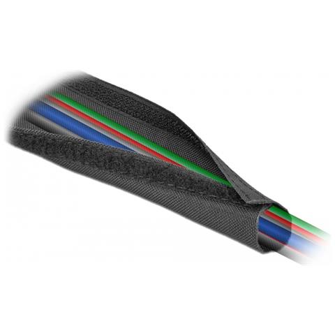 Manicotto intrecciato con chiusura a strappo resistente al calore da 10 m x 20 mm nero - Foto 2