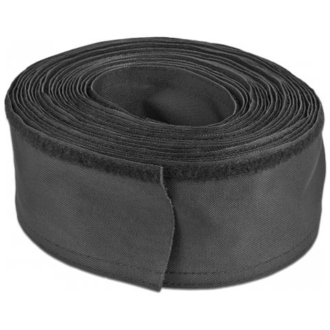 Manicotto intrecciato con chiusura a strappo resistente al calore da 10 m x 20 mm nero - Foto 1