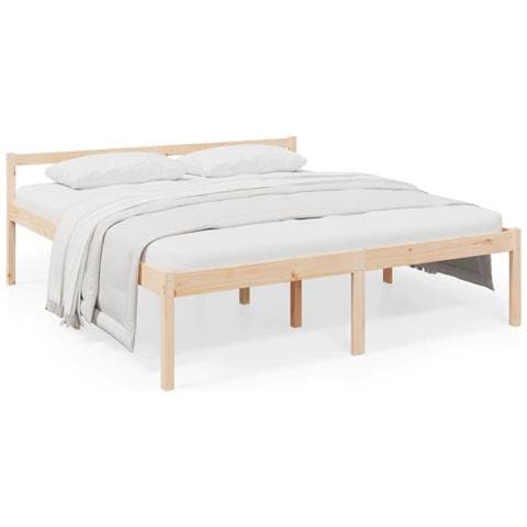 Letto per Anziani 180x200 cm Super King Legno Massello di Pino - Foto 1