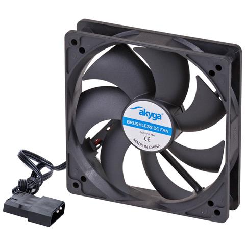 System fan 12 cm black AW-12A-BK Molex 120x120 mm Case per computer Ventilatore Nero 1 pz - Foto 1