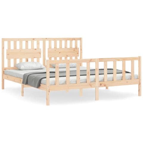 Giroletto con Testiera Super King Size in Legno Massello - Foto 2