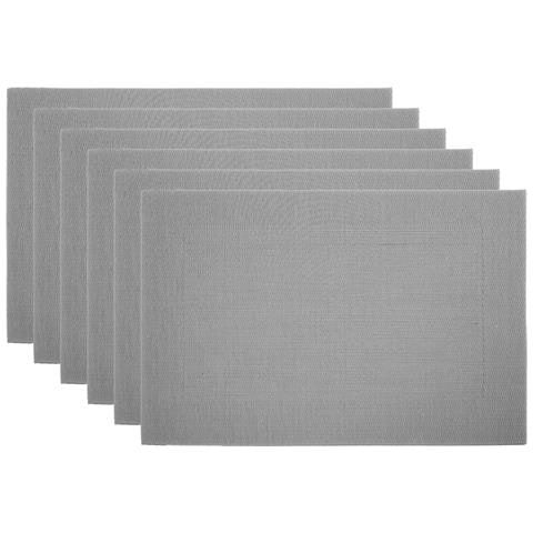 Set Tovagliette Americane Cucina Antiscivolo In Tinta Unita Lavabili In Vari Colori Set 6 Grigio - Foto 1