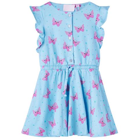 Abito Da Bambina Con Bottoni Senza Maniche Blu 116 - Foto 1