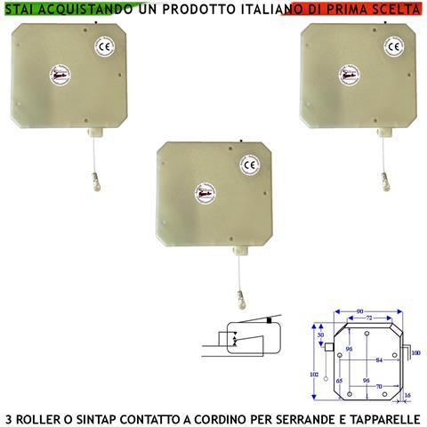 Sensore Antifurto A Cordino 3 Pezzi Protegge La Tapparella Dal Taglio Strappo E Sollevamento Fune In Nylon Scorre Su C - Foto 1