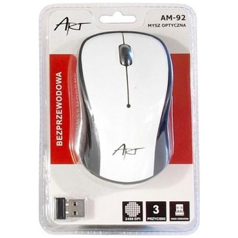 Art Mouse Wireless Optical Am-92 Office 1200 Dpi White - Foto 1