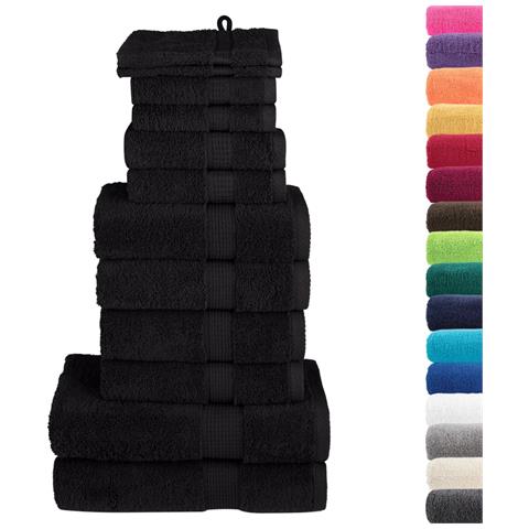 Set ASciugamani SOLUND 12 pz Neri 600 gsm - Foto 2