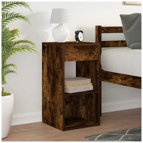 Comodino Con Cassetto Rovere Fumo 35x34x66,5 Cm - Foto 3