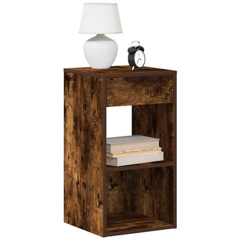 Comodino Con Cassetto Rovere Fumo 35x34x66,5 Cm - Foto 1