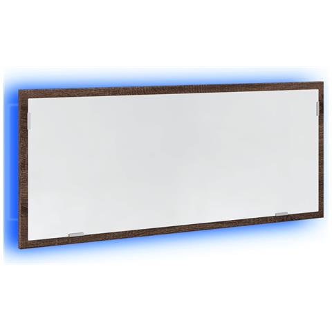 Specchio Da Bagno Led Rovere Marrone 100x8,5x37cm In Truciolato - Foto 3