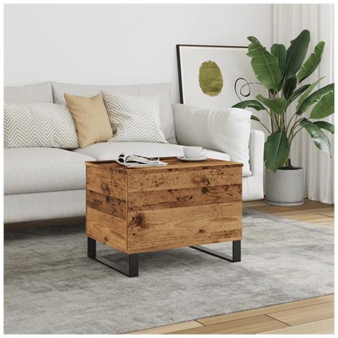 Tavolino Da Salotto Legno Antico 60x44,5x45cm Legno Multistrato - Foto 1