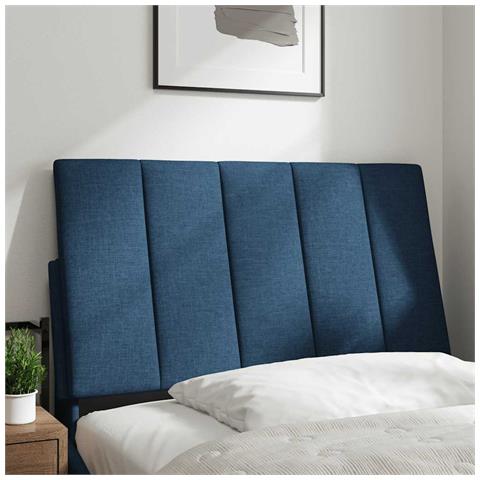 Cuscino Testiera Blu 80 Cm In Tessuto - Foto 2