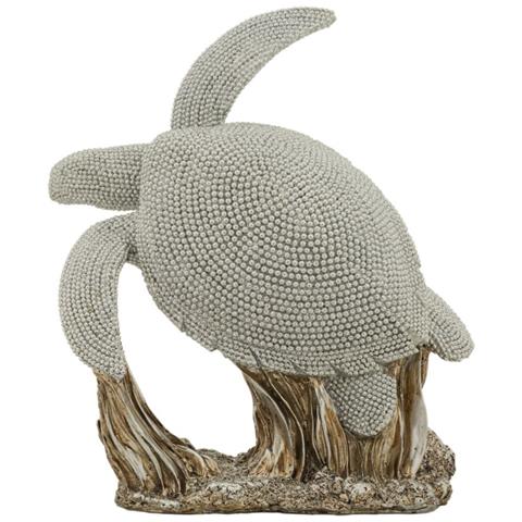 Scultura Tartaruga - Argento - Poliresina - 19x10,5x22 Cm - Foto 1