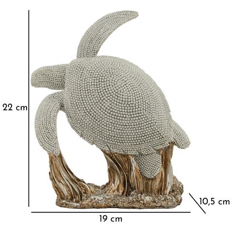 Scultura Tartaruga - Argento - Poliresina - 19x10,5x22 Cm - Foto 6