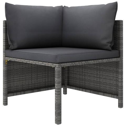 Lusso Casadino -  Divano Ad Angolo Modulare Con Cuscini In Polyrattan Grigio - Foto 2