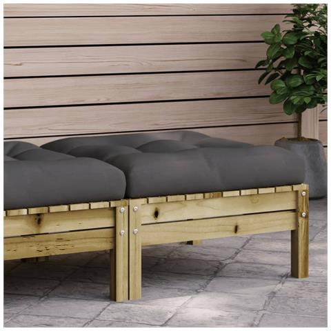 Poggiapiedi Da Giardino Con Cuscino In Legno Impregnato Di Pino - Foto 8