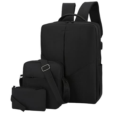 Elegante Set Di Zaini In Nylon - Perfetto Per Affari E Scuola Black - Foto 1