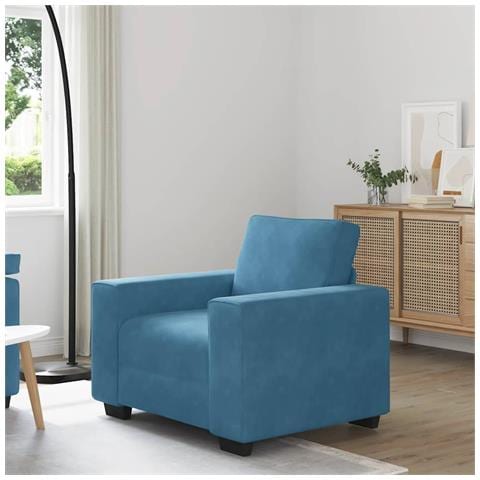 Divano Sedia Blu 60 cm Velluto - Foto 2