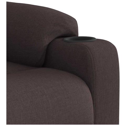 Poltrona Massaggiante Reclinabile Marrone Scuro in Tessuto - Foto 9