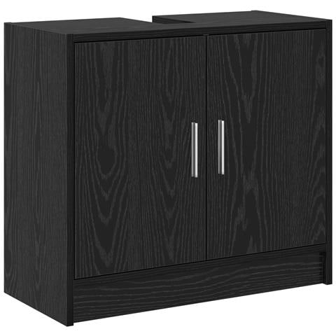 Mobile Lavabo Rovere Nero 63x29x55 cm Legno Ingegnerizzato - Foto 1