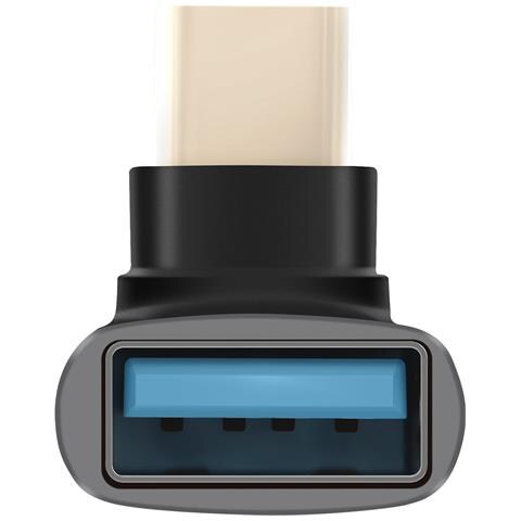 Adattatore Di Carica E Trasferimento Usb-c Maschio A Usb-a Femmina 10gbps Curvo, Grigio - Foto 2