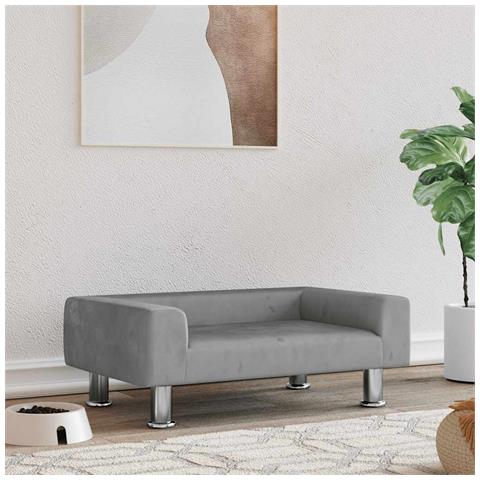 Lettino per Cani Grigio Chiaro 70x45x26,5 cm in Velluto - Foto 2