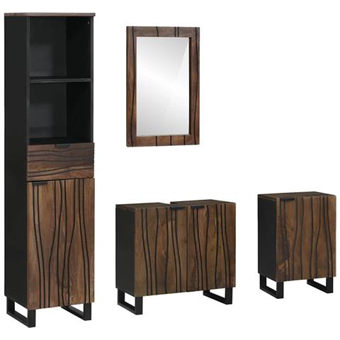 Set di mobili per il bagno 4 pcs Bianco 38 x 33 x 160 cm - Foto 1