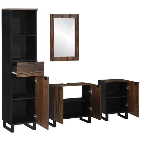 Set di mobili per il bagno 4 pcs Bianco 38 x 33 x 160 cm - Foto 2