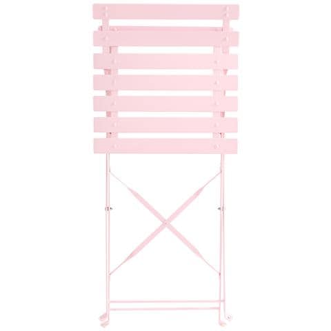 Set Da Pranzo Da Giardino 4 Posti Fiori Pieghevole Metallo Rosa Pastello - Foto 8